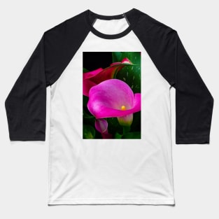 Pink Calla Lily Garden Still Life Baseball T-Shirt